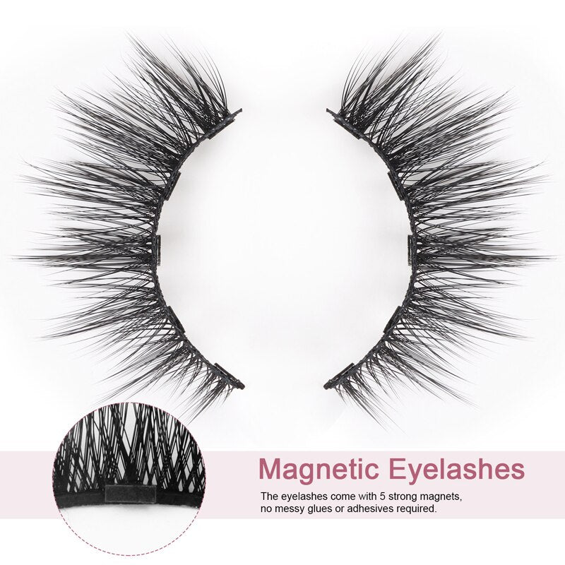 Magnetic Eyeliner Liquid Eyelashes Set Natural/Thick Long Eye Lashes Makeup Lashes Extension Tools 5pc Set 3D