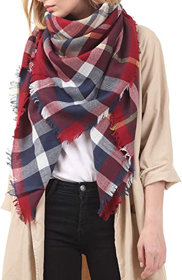 Women Scarves-redblack