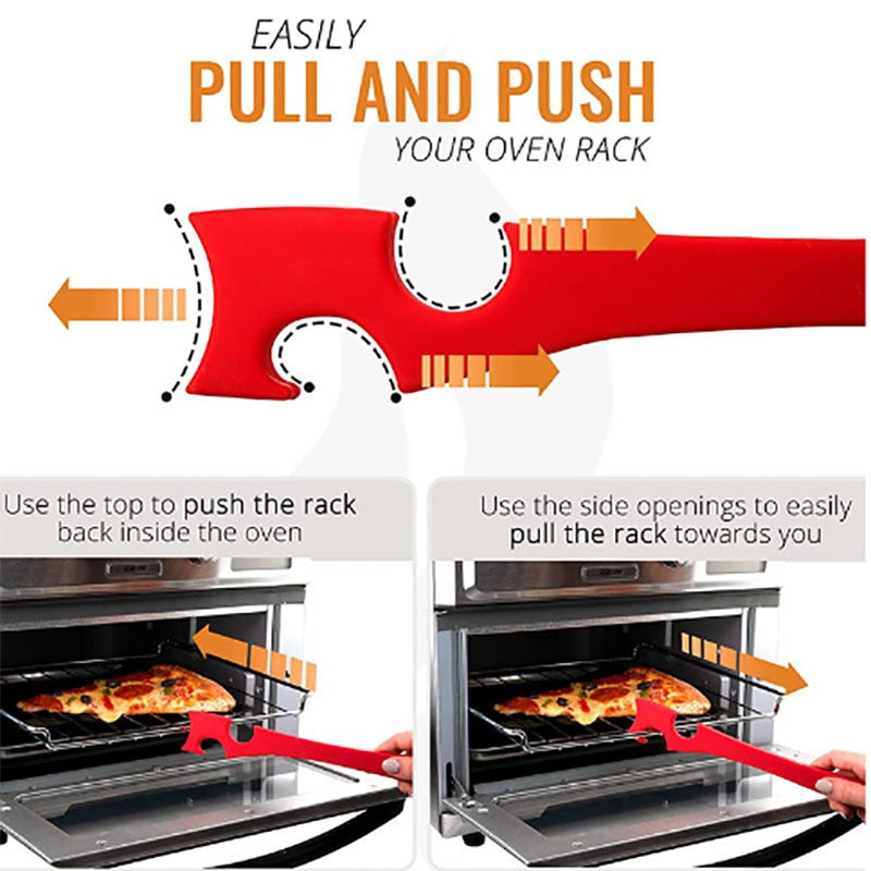 Oven baking tray tool kitchen multifunctional push-pull rod non scalding hand push-pull device