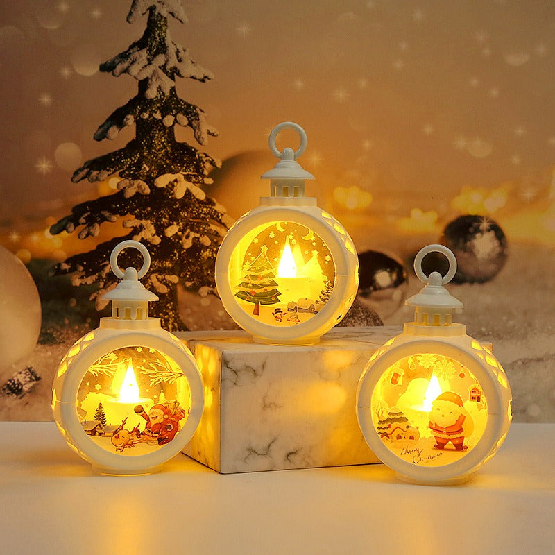 Christmas Decoration LED Small Round Lantern New Children's Handheld Lantern Gift Window Display