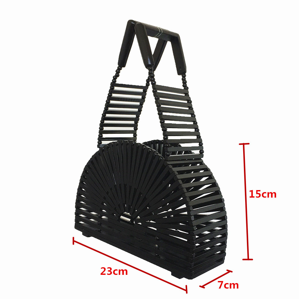 Half Round Bamboo Bag Women's Handbag Beach Bag Ins Net Red Popular Bamboo Handbag Round Bag