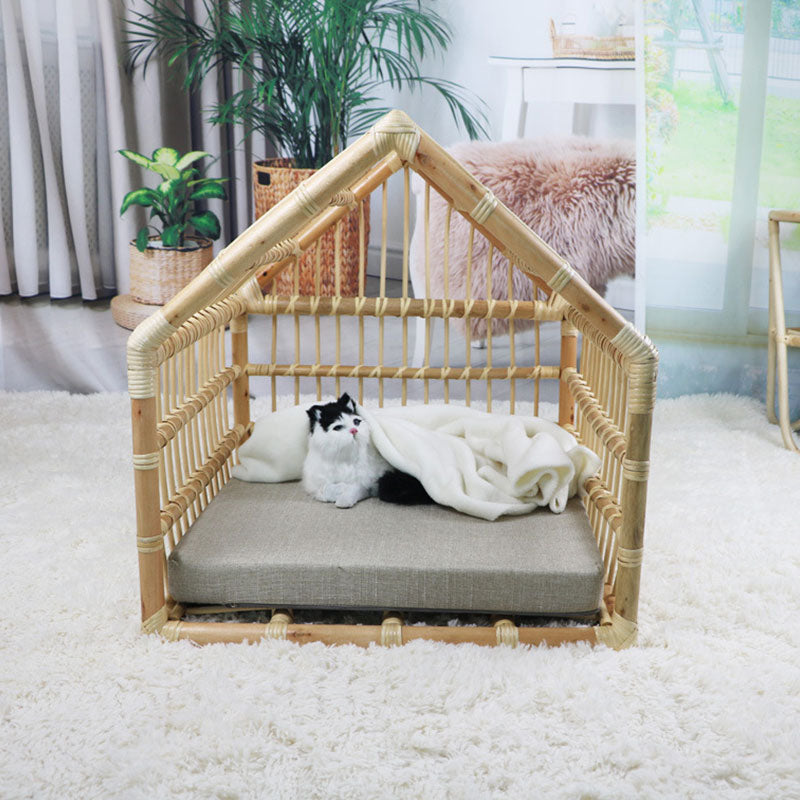 Handmade Rattan Woven Cat Nest Creative Rattan Cat Cage Dog House Rattan Woven Cat Cage Small Pet Bed