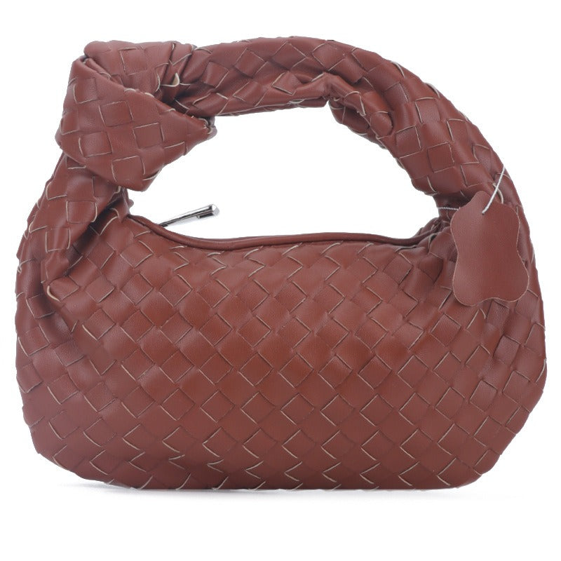 Woven Bag Fashion Cowhorn Knotted Handbag Armpit Bag Handbag