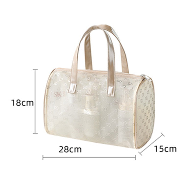 New Mesh Handbag Female Light Luxury Portable Large-Capacity Washroom Makeup Bag Multifunctional Storage Bag