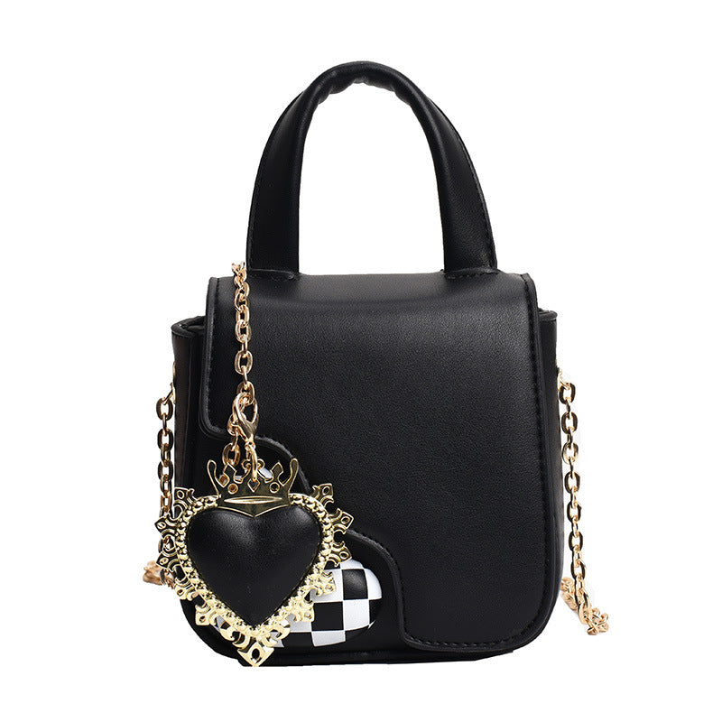 Lipstick Bag Handbag New Fashion Peach Heart Shoulder Bag Women's Cute Chain Messenger Bag