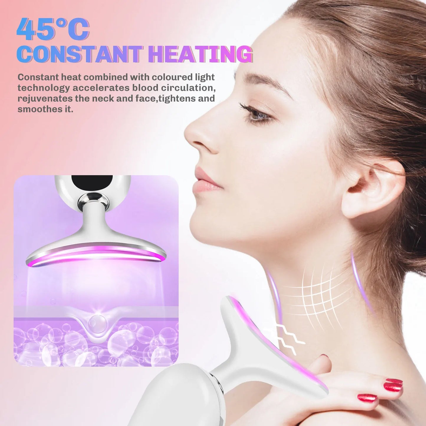 EMS Neck Face Lifting Beauty Device Vibration Massager LED Photon Therapy Skin Tighten Wrinkle Removal Skin Care Tools