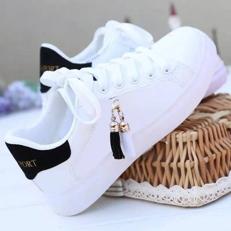 Casual Women Sneaker Breathable Students Shoes Sports for Girl Flat Mesh White Shoes