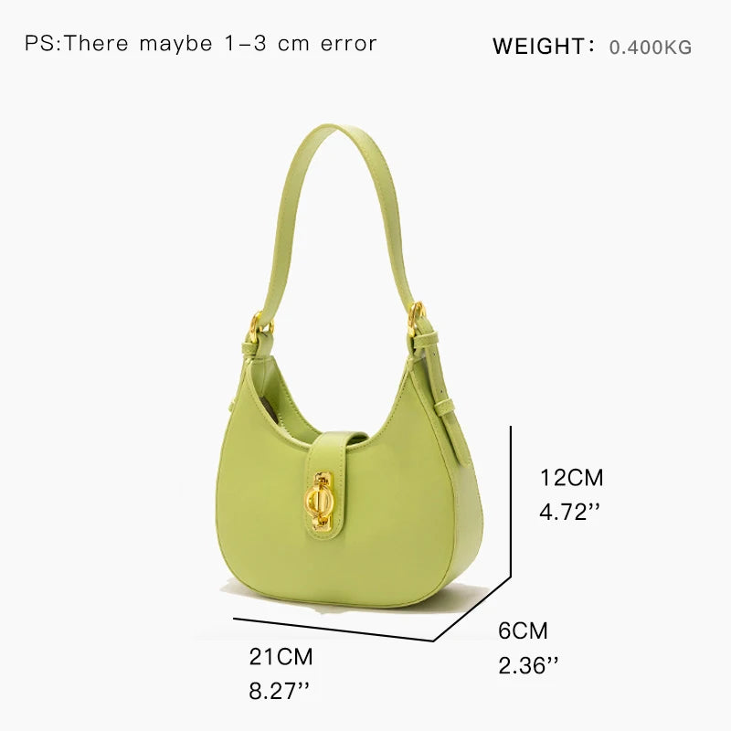 New Stylish Women Half Moon Shoulder Bags High Quality PU Leather Phone Purse Small Tote Handbag Female Crossbody Bag