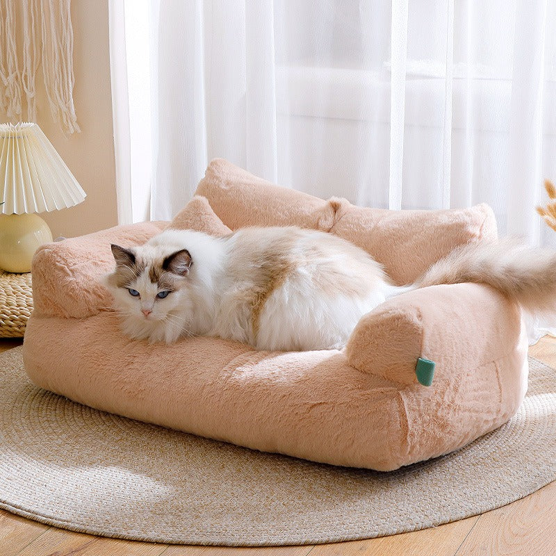 Luxury Cat Bed Sofa Winter Warm Cat Nest Pet Bed For Small Medium Dogs Cats Comfortable Plush Puppy Bed Pet Supplies