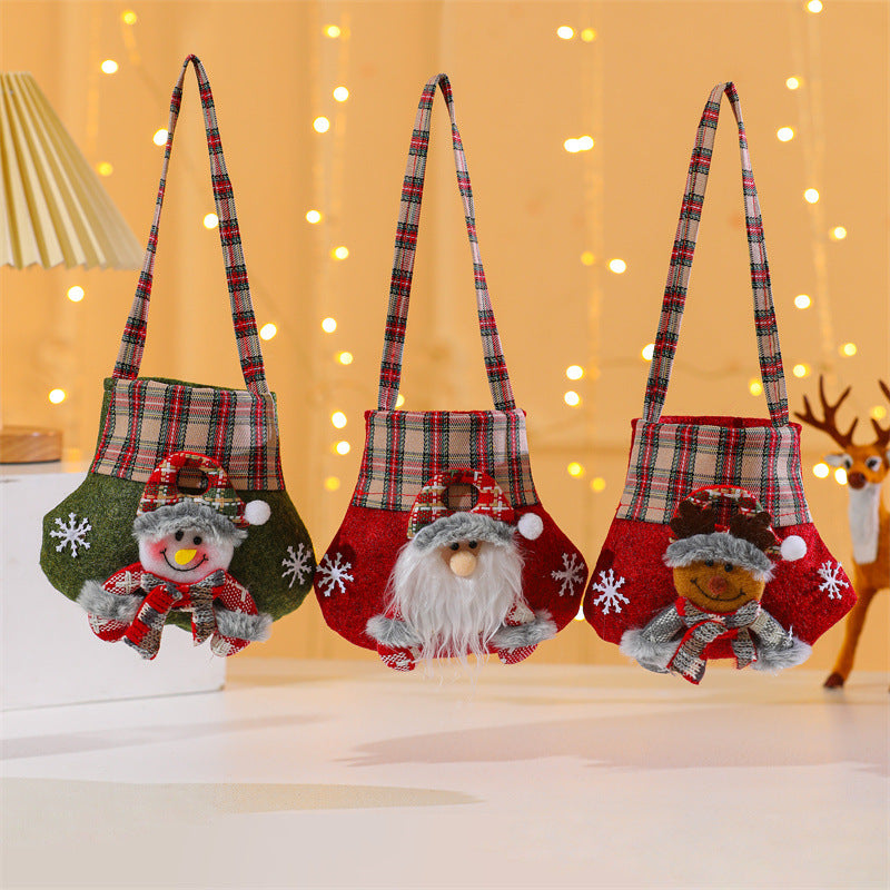 Christmas Cartoon 3D Doll Candy Gift Bag Handbag Apple Bag Christmas Gift Decoration