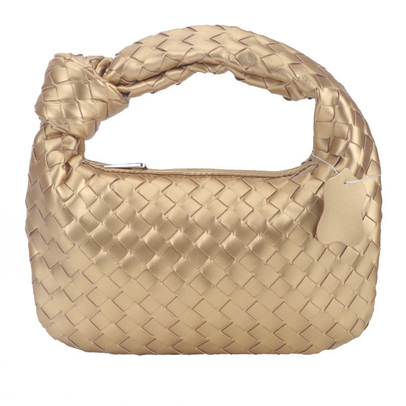 Woven Bag Fashion Cowhorn Knotted Handbag Armpit Bag Handbag