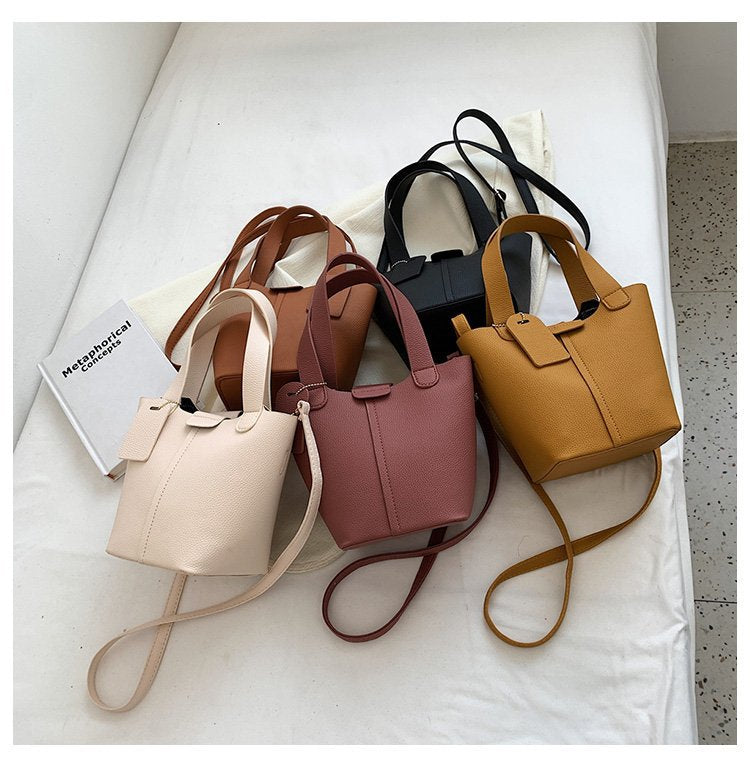 Korean Style Of The Mini Messenger Bag Women's New Style Ins Casual Handbag Fashion Simple Girl Bucket Bag