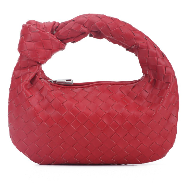 Woven Bag Fashion Cowhorn Knotted Handbag Armpit Bag Handbag