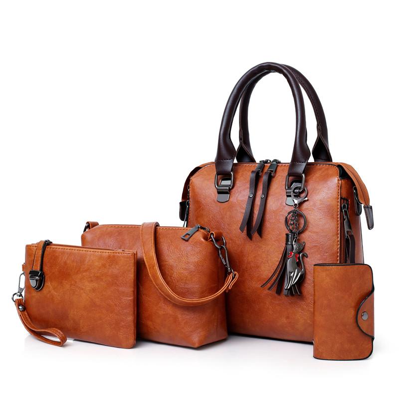 Designer Leather Handbag 4 In One