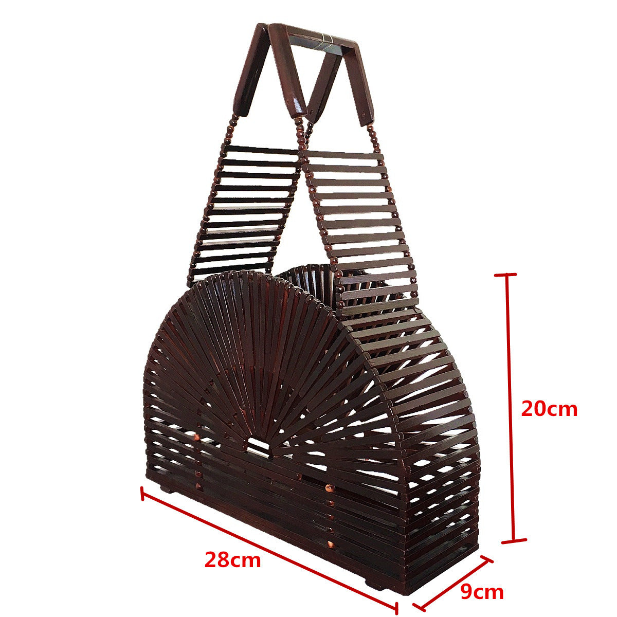 Half Round Bamboo Bag Women's Handbag Beach Bag Ins Net Red Popular Bamboo Handbag Round Bag