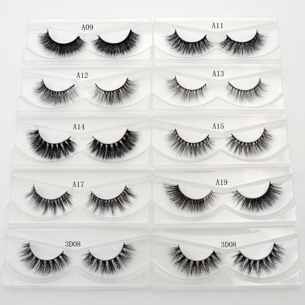 Hand Made 3D Mink Eyelashes Crossing Mink Full Strip Eye Lash Set