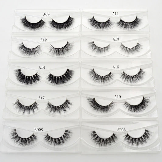 Hand Made 3D Mink Eyelashes Crossing Mink Full Strip Eye Lash Set