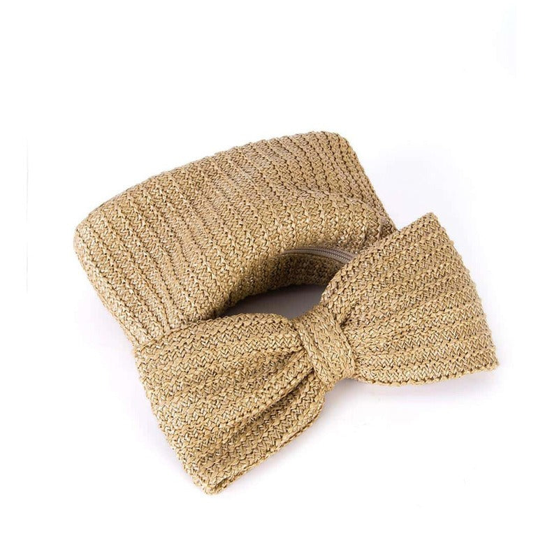 Bow knot grass woven handbag small bag hand-held bag