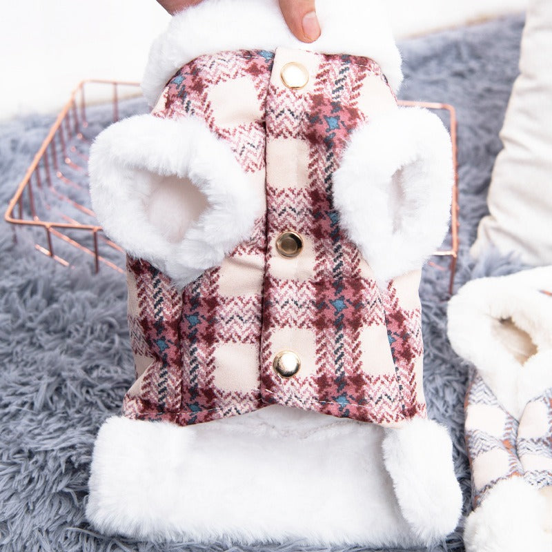 Fur Dog Flannel Pulled Vest Teddy Bear Small Dog Cat Pet Clothing