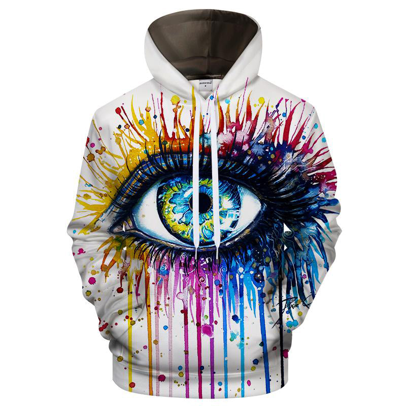 Cold Art Hoodies Men Women 3D Colorful Eye Sweatshirt