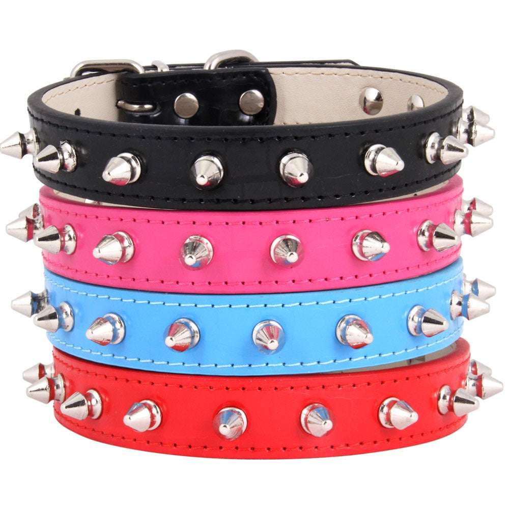 Leather Traction Kitty Collar with spikes for cool cats