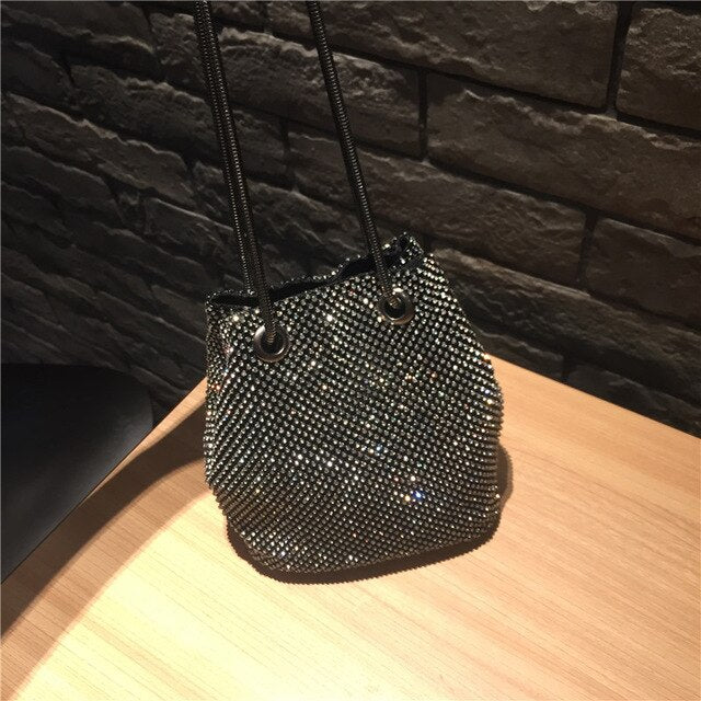 Female Diamond Handbag Vintage Crystal Design Evening Bag Wedding Party Bride Clutch Velour Bag