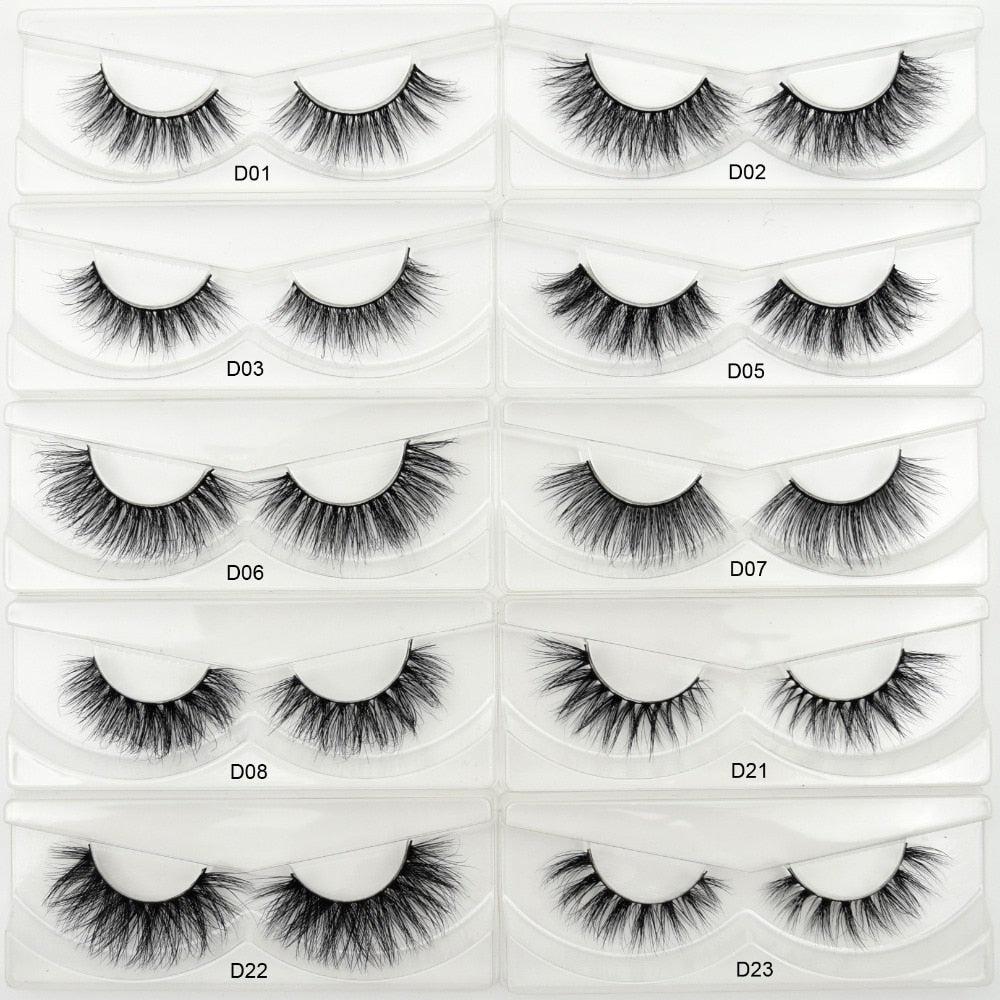 Hand Made 3D Mink Eyelashes Crossing Mink Full Strip Eye Lash Set