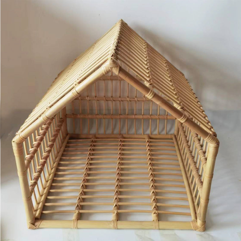 Handmade Rattan Woven Cat Nest Creative Rattan Cat Cage Dog House Rattan Woven Cat Cage Small Pet Bed