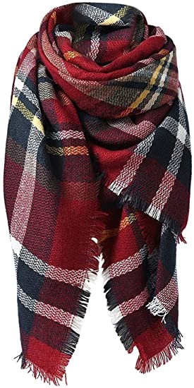 Women Scarves-redblack