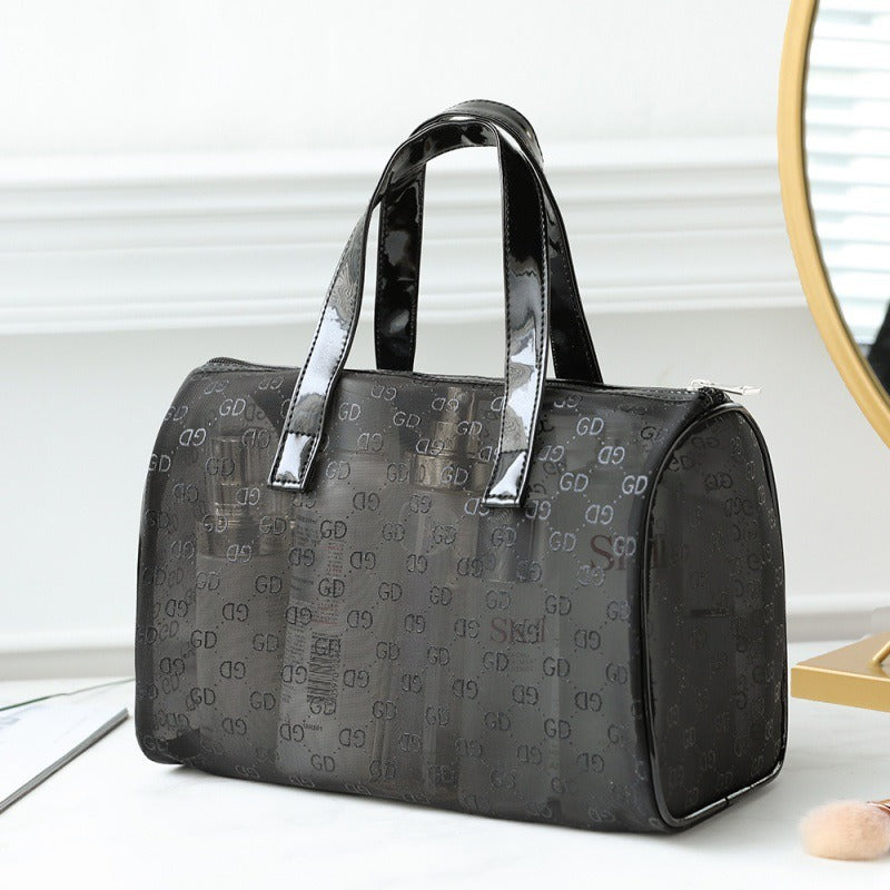 New Mesh Handbag Female Light Luxury Portable Large-Capacity Washroom Makeup Bag Multifunctional Storage Bag