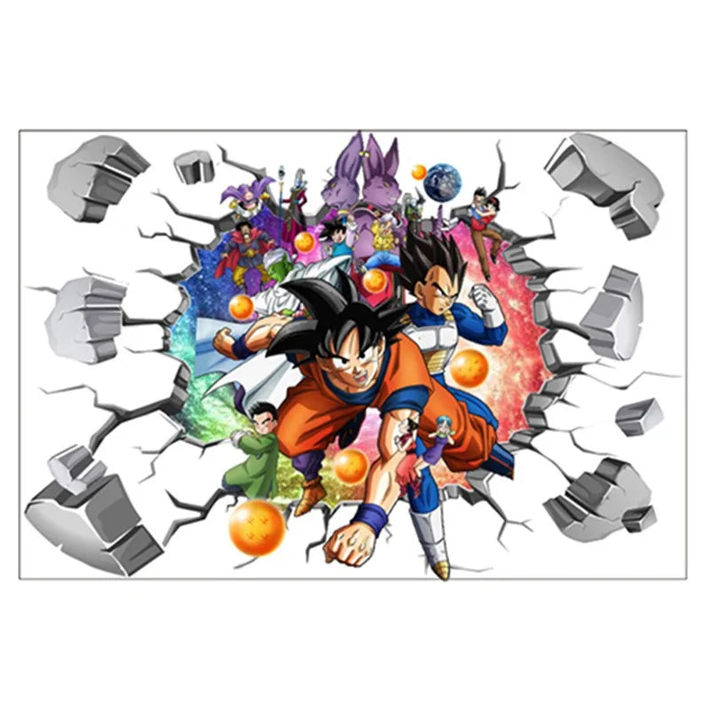 Riman Dragon Ball 3D Wall Sticker Corridor Layout Decorative Sticker Super Saiyan Cartoon DIYSticker Son Goku Children's ToyGift