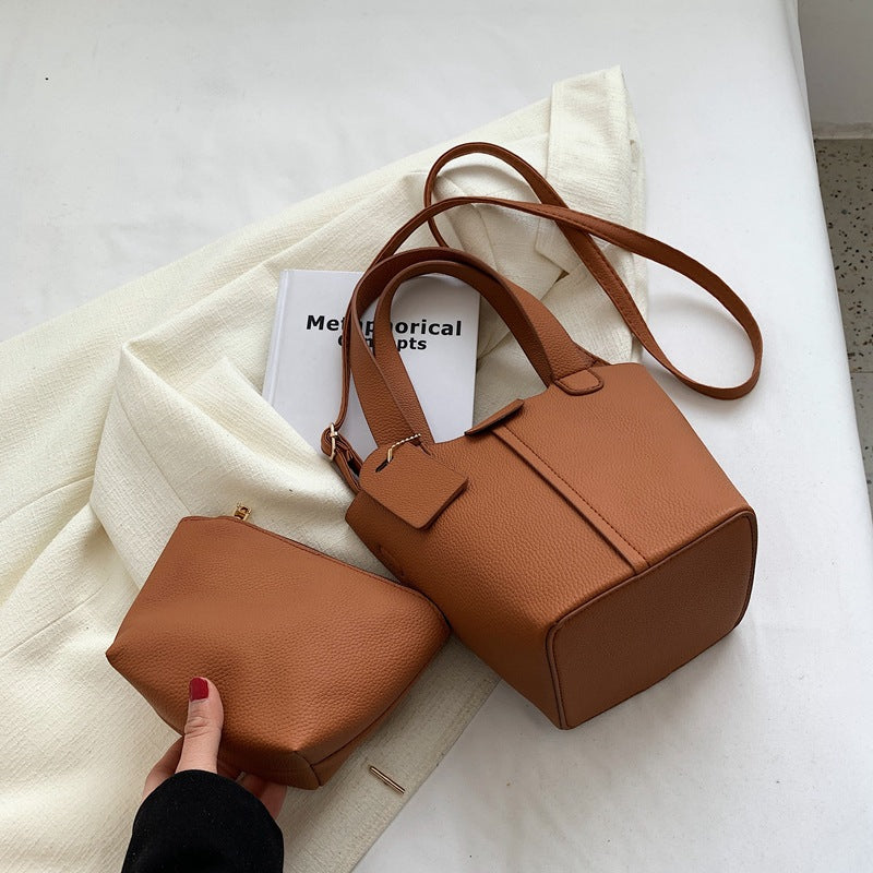 Korean Style Of The Mini Messenger Bag Women's New Style Ins Casual Handbag Fashion Simple Girl Bucket Bag