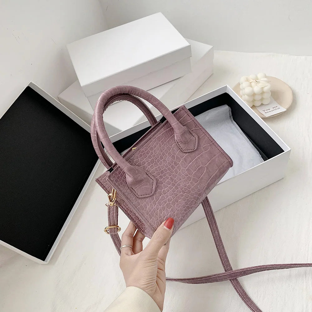 Classic Texture Vintage Alligator Leather Shoulder Bags Delicate Creative Design Women Pure Small Totes Crossbody Handbag