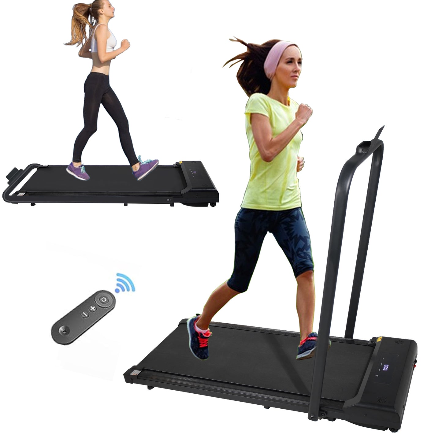 Walking Pad Treadmill Under Desk 2 in 1 Folding Portable Treadmill for Home Office Walking Jogging Machine 240 lb Capacity Black