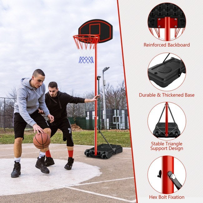 Portable Outdoor Adjustable Basketball Hoop & Stand