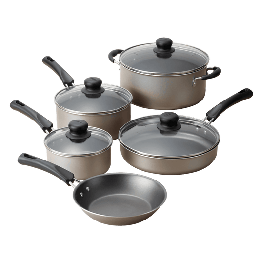 9 Piece Non-Stick Cookware Set Champagne Tramontina