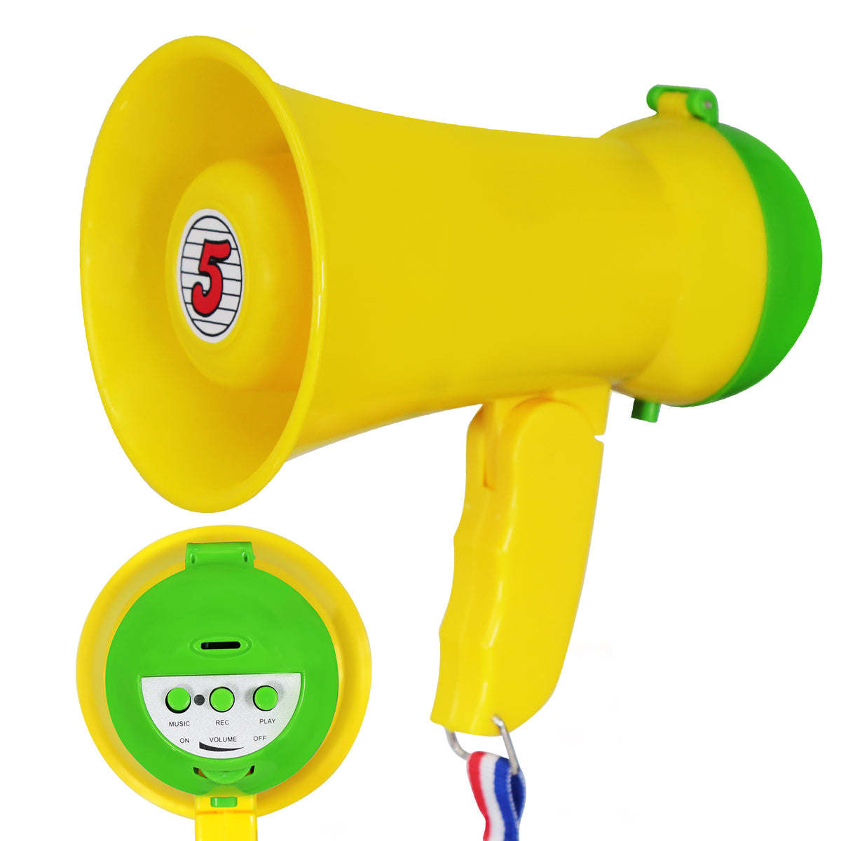 5 Core Megaphone Bullhorn Speaker 15W Mini Battery Power Bull horn w Siren 400 Yard Range - HW 1