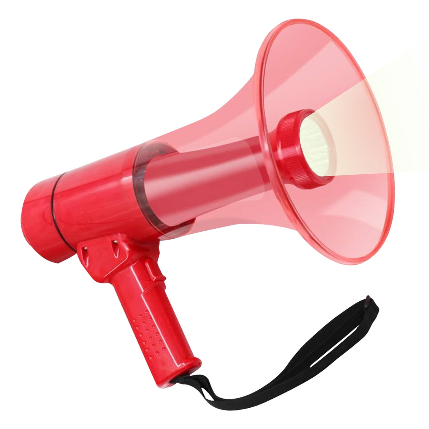 5 Core 40W Waterproof Megaphone Bullhorn Flashlight PRO Fire Army Grade - Battery + LED Light + Adj Volume + Siren Handheld Lightweight for Water Sports Boat Speaker- HW 18 WP RED