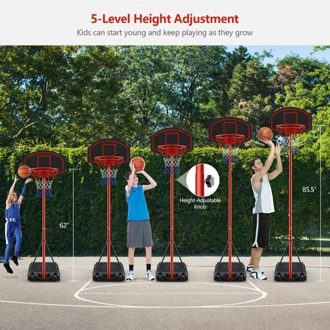 Portable Outdoor Adjustable Basketball Hoop & Stand